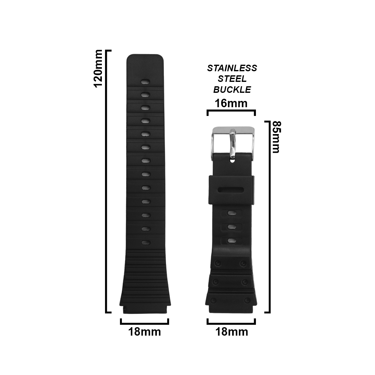 DBLACK [CDS22] RESIN WATCH STRAP // FOR "CASIO" DW-5600C & SWC-05 WATCH MODELS