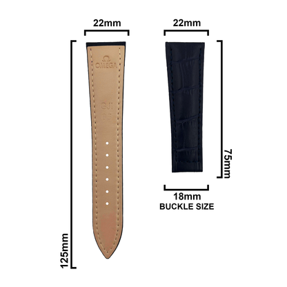 DBLACK [OMGDS1] 22MM CROCO DESIGN, LEATHER STRAP // FOR "OMEGA" WATCHES