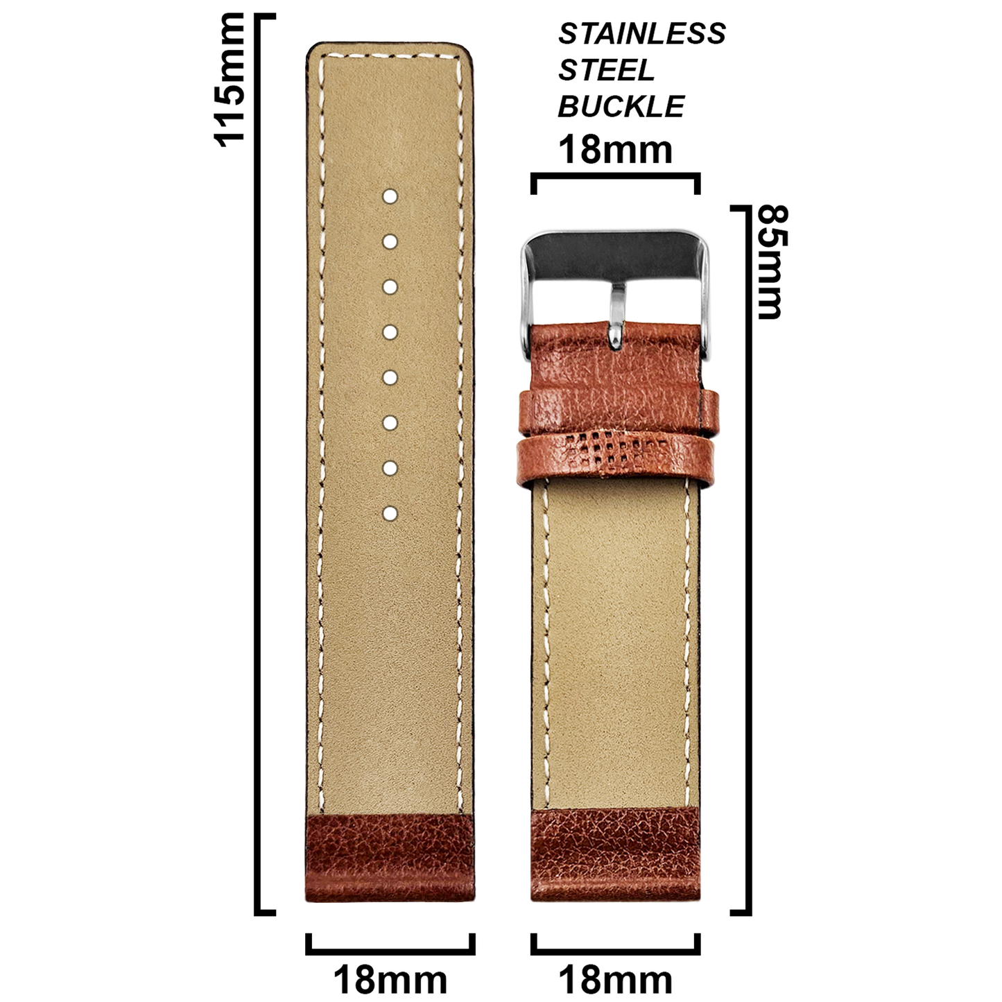 DBLACK [ATOR] PEBBLE DESIGN, THIN LEATHER STRAP