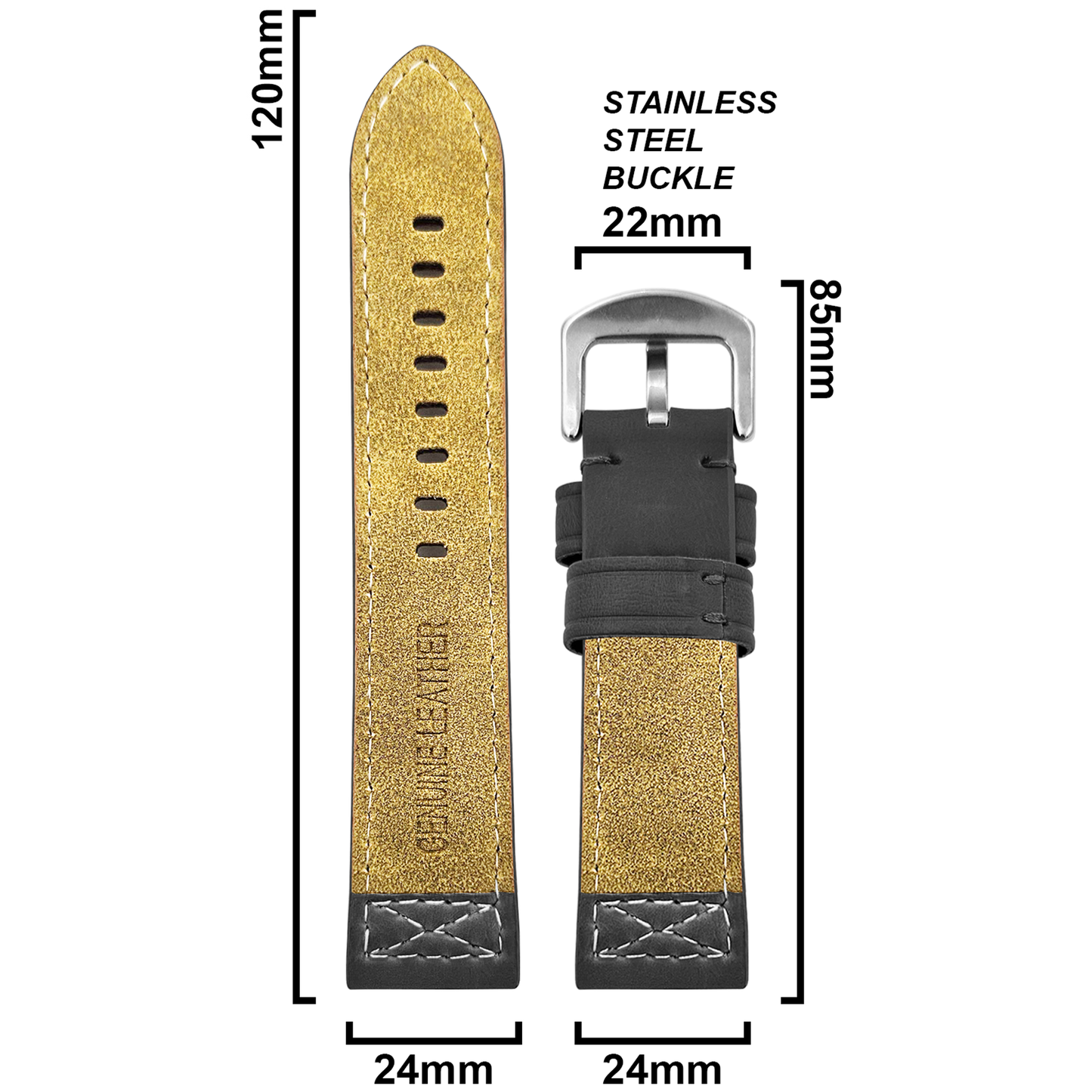 DBLACK [CROXX] THICK STRAP DESIGN, LEATHER STRAP
