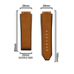 DBLACK [HLS] 25MM PLAIN DESIGN, LEATHER WATCH STRAP // COMPATIBLE WITH "HUBLOT" WATCHES