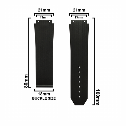 DBLACK [DSN2] [OPN1] 21MM LINE DESIGN, SILICONE WATCH STRAP (WITHOUT TOOLS) // COMPATIBLE WITH "HUBLOT" WATCHES