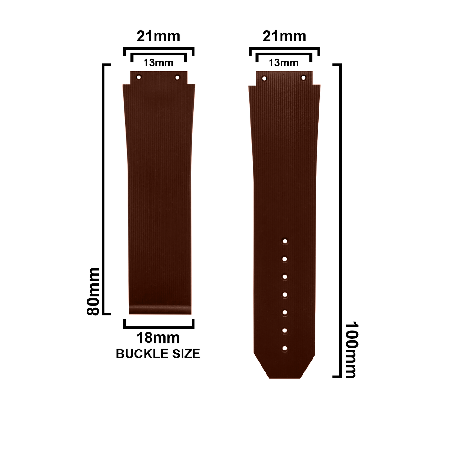 DBLACK [DSN2] [OPN1] 21MM LINE DESIGN, SILICONE WATCH STRAP (WITHOUT TOOLS) // COMPATIBLE WITH "HUBLOT" WATCHES