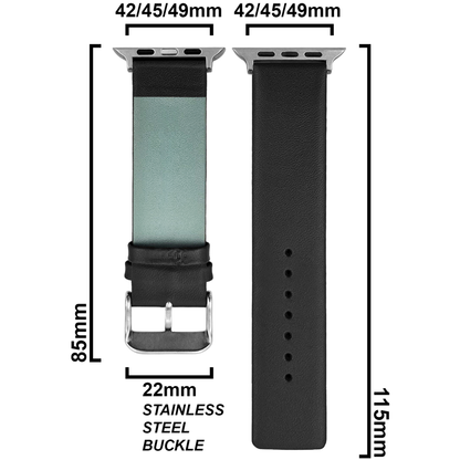 DBLACK [KIZARU] SEAMLESS NO-STITCH, LEATHER WATCH STRAP // DESIGNED FOR "APPLE" SMARTWATCHES