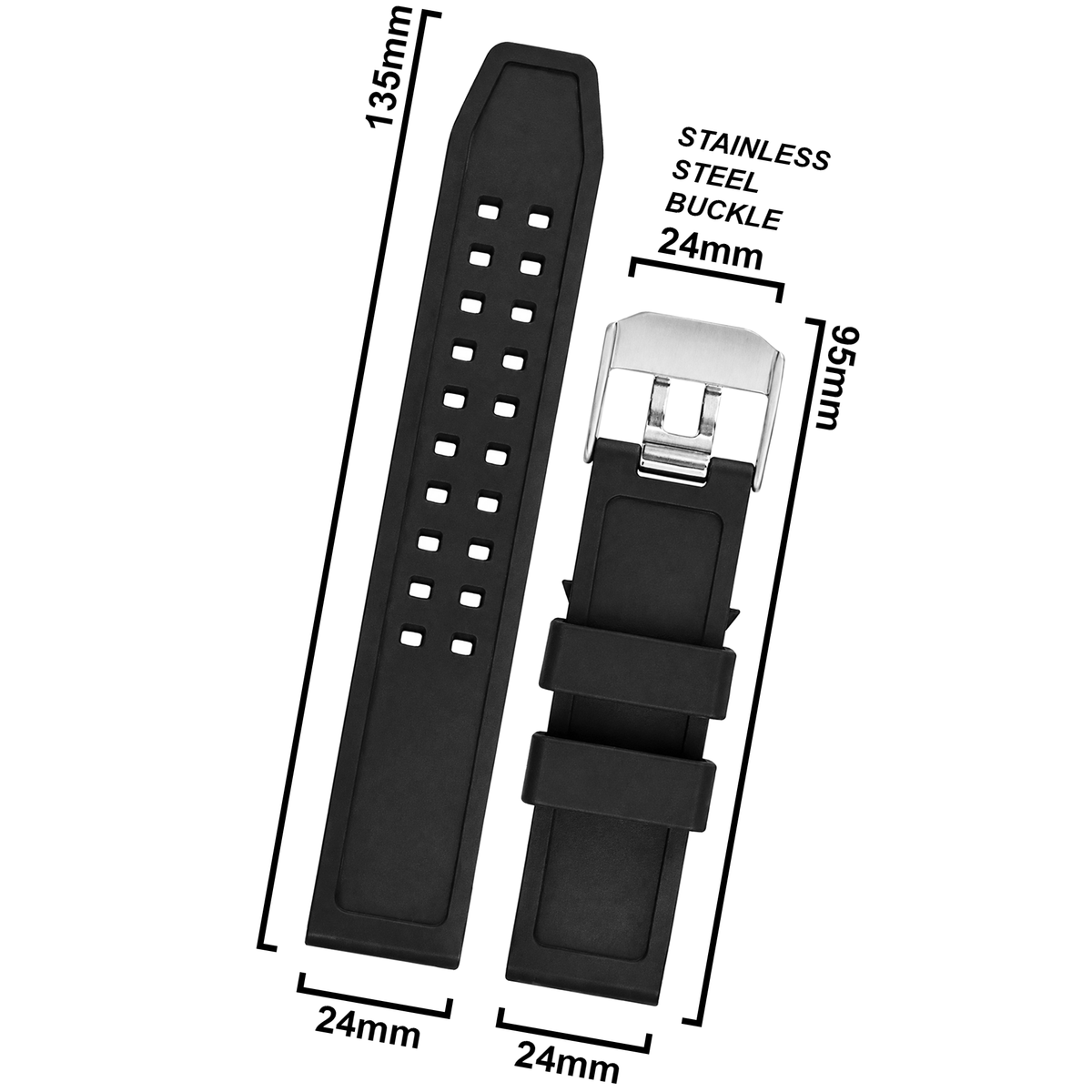 DBLACK [LMXDS1] SILICONE WATCH STRAP // FOR "LUMINOX" WATCHES