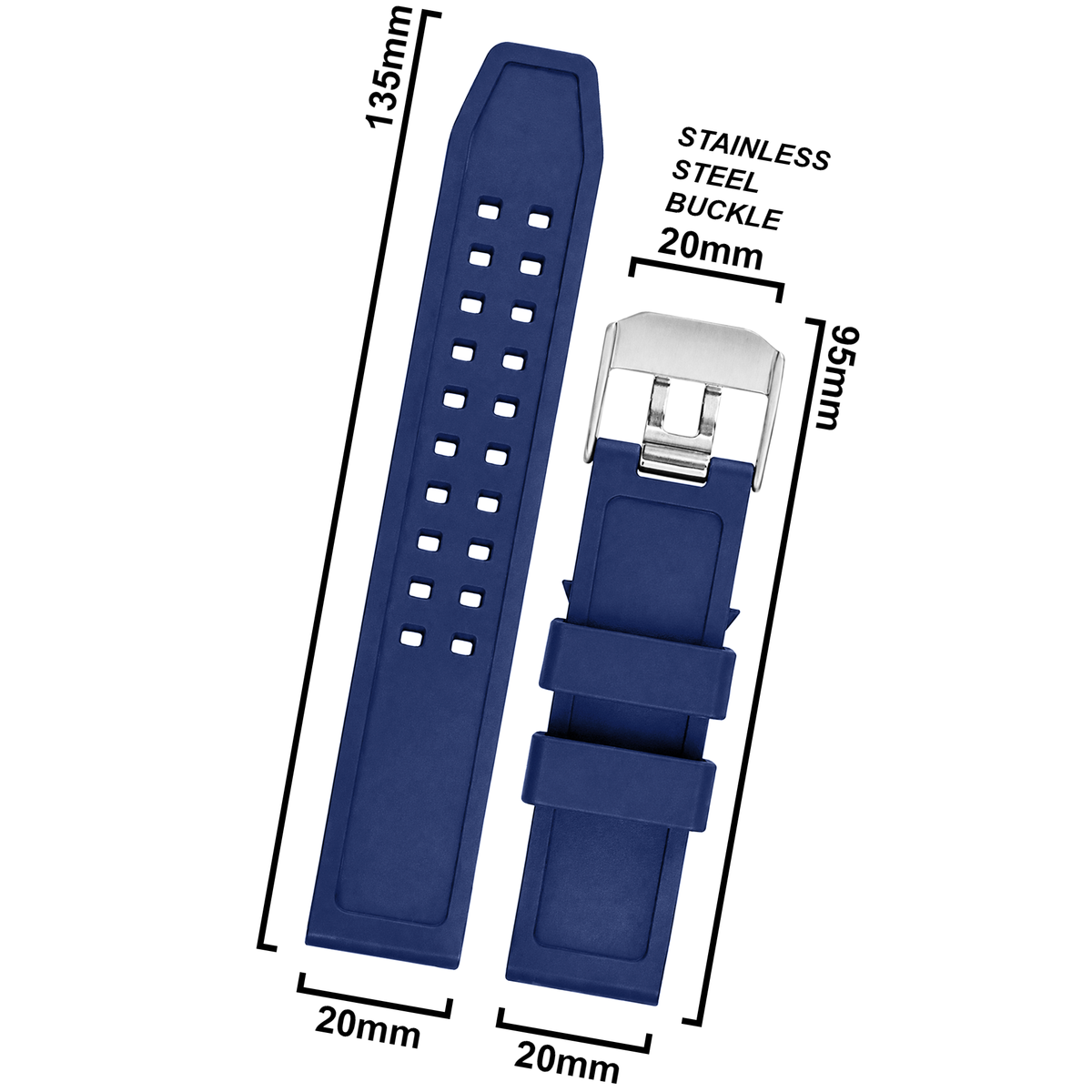 DBLACK [LMXDS1] SILICONE WATCH STRAP // FOR "LUMINOX" WATCHES