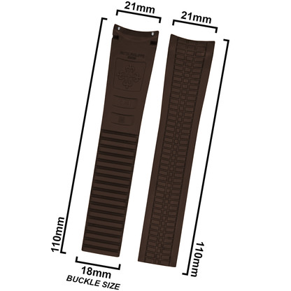 DBLACK [PKPDS2] 21MM TYRE DESIGN, SILICONE WATCH STRAP // FOR PATEK PHILIPPE WATCHES