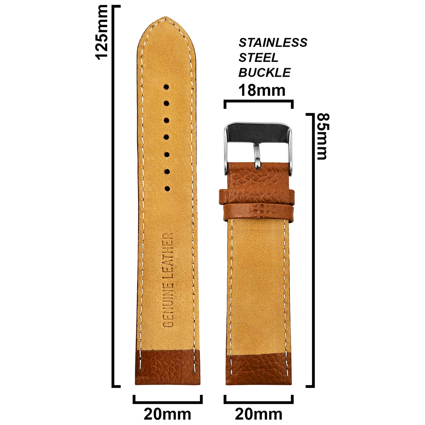 DBLACK [PICA] PEBBLE DESIGN, LEATHER STRAP