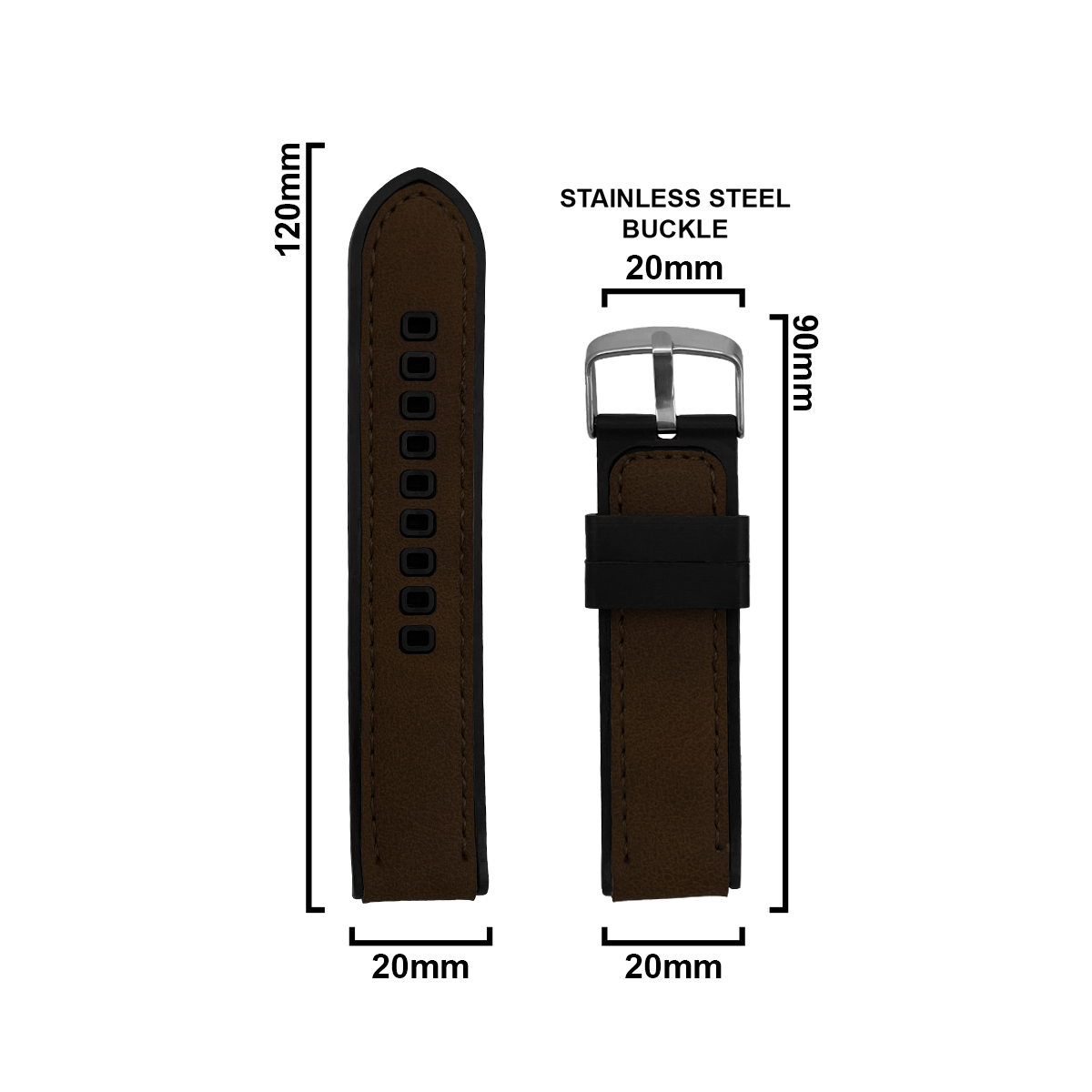 DBLACK [VIJOF] DUAL COLOR, LEATHER SILICONE STRAP