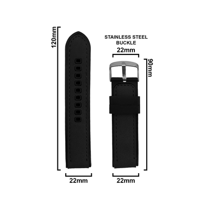 DBLACK [VIJOF] DUAL COLOR, LEATHER SILICONE STRAP