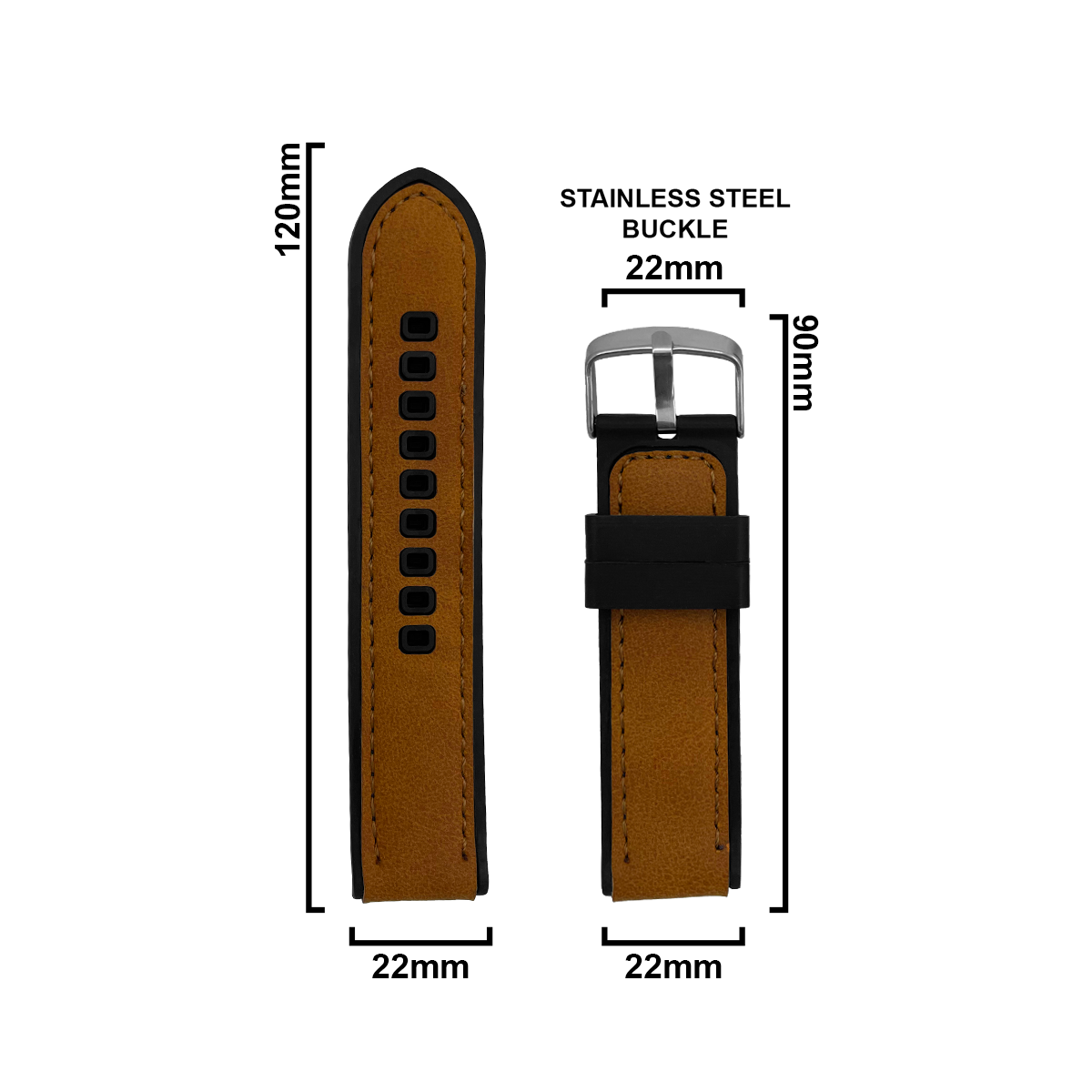 DBLACK [VIJOF] DUAL COLOR, LEATHER SILICONE STRAP