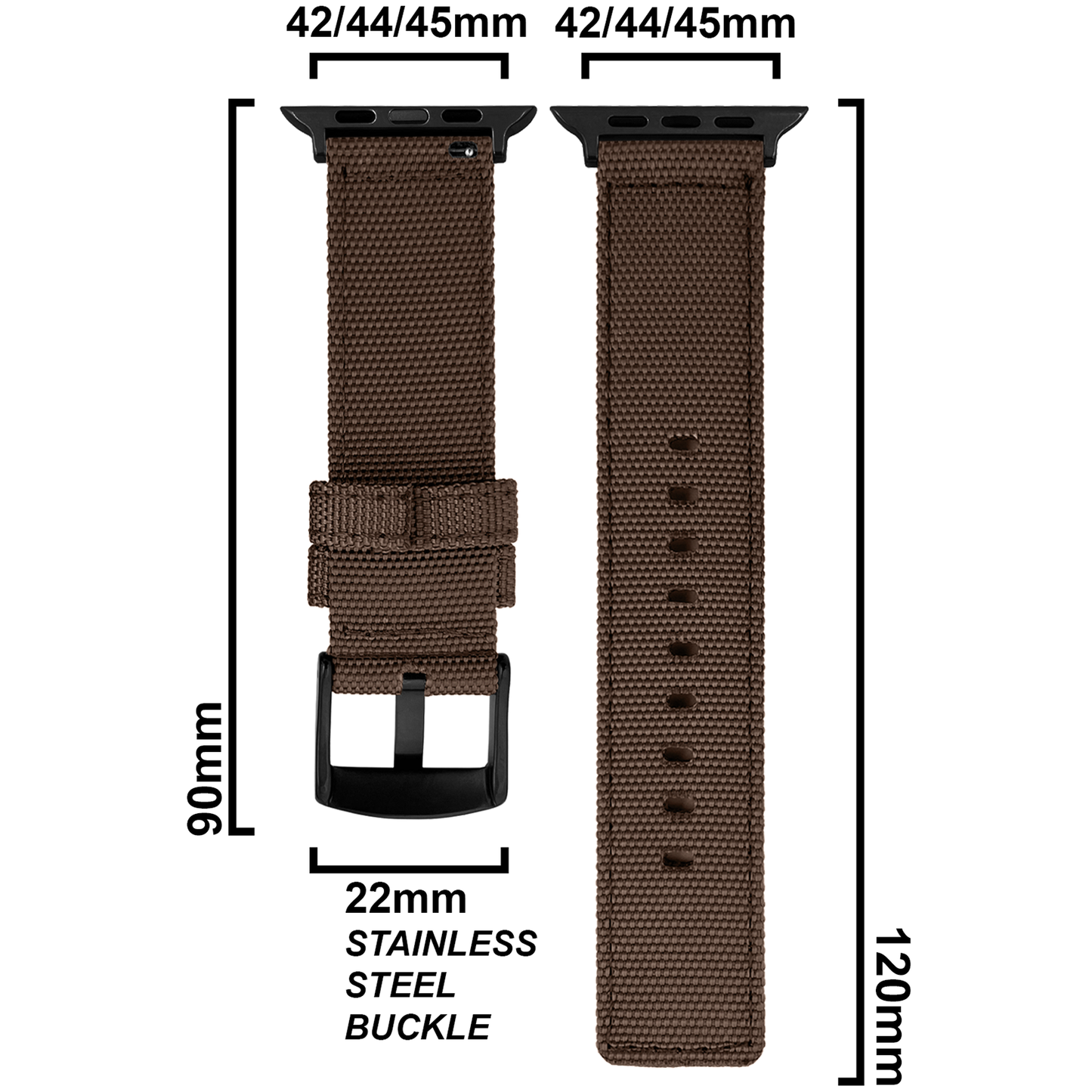 DBLACK [WADO] CANVAS DESIGN, NYLON WATCH STRAP // DESIGNED FOR "APPLE" SMARTWATCHES