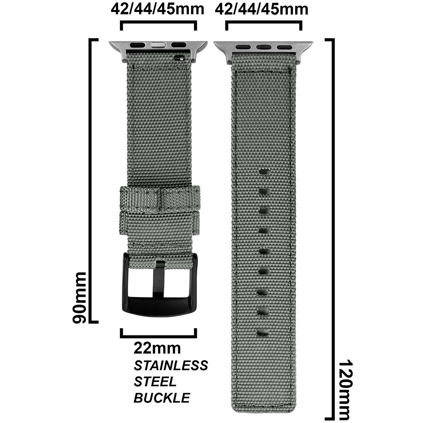 DBLACK [WADO] CANVAS DESIGN, NYLON WATCH STRAP // DESIGNED FOR "APPLE" SMARTWATCHES