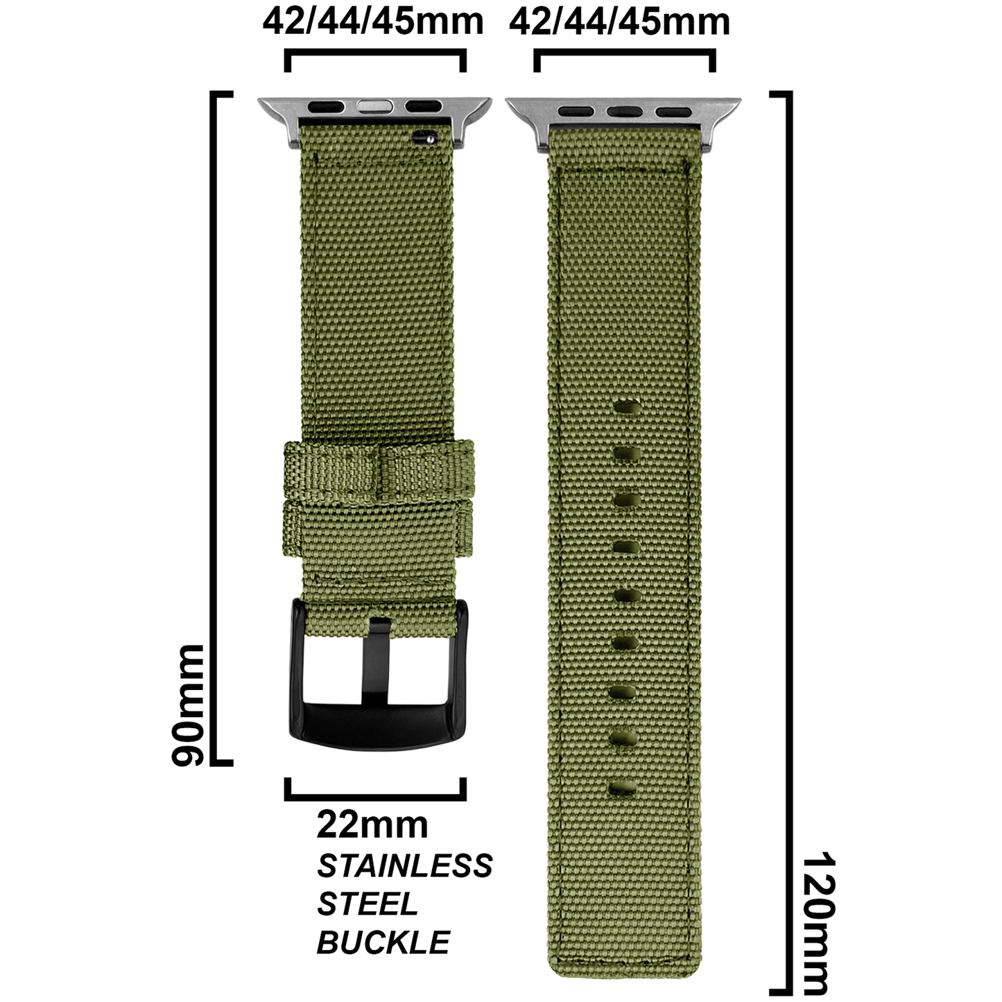 DBLACK [WADO] CANVAS DESIGN, NYLON WATCH STRAP // DESIGNED FOR "APPLE" SMARTWATCHES