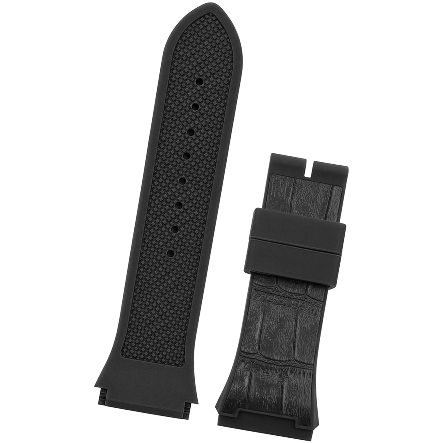 DBLACK [GSDS1] 28MM CROCO DESIGN, SILICONE LEATHER STRAP // GUESS PHOENIX STRAP