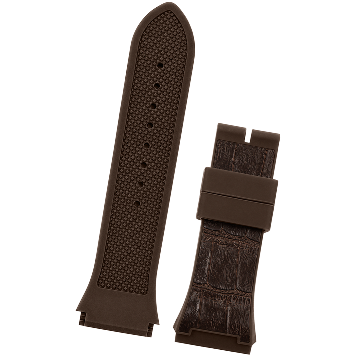 DBLACK [GSDS1] 28MM CROCO DESIGN, SILICONE LEATHER STRAP // GUESS PHOENIX STRAP