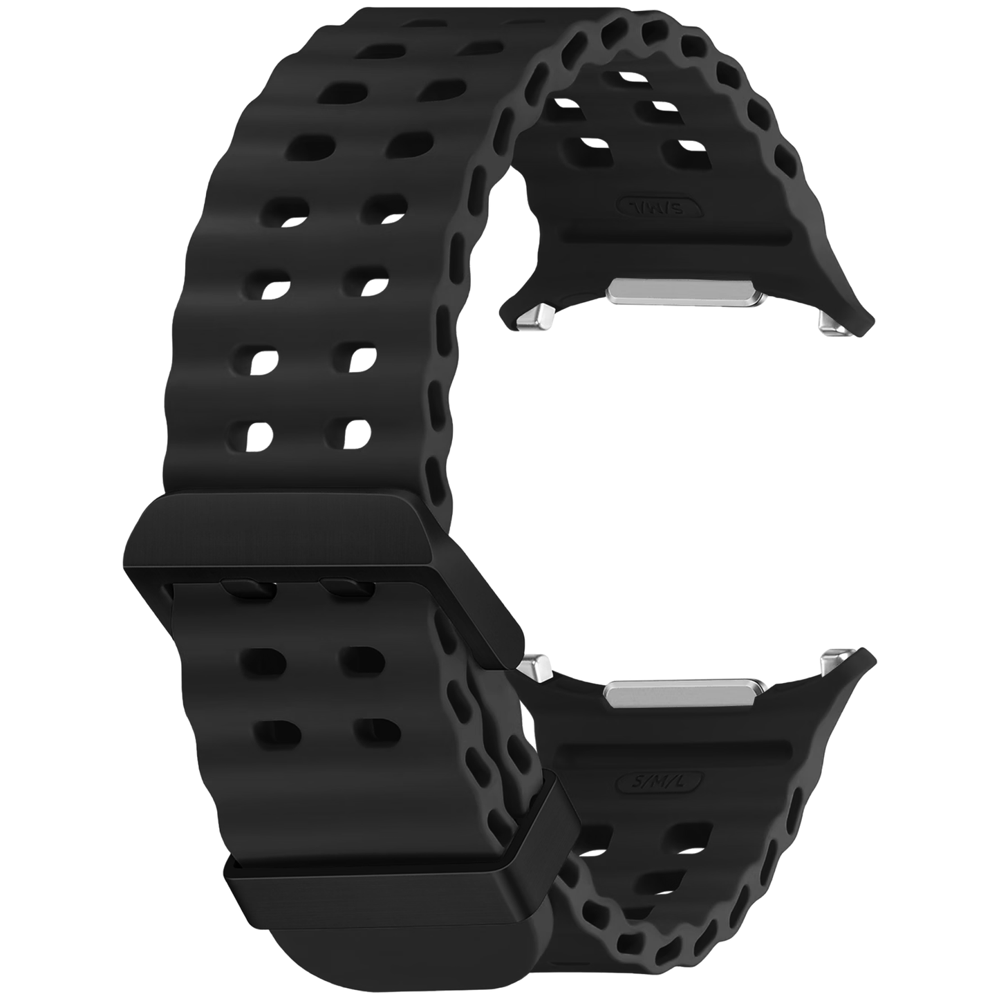 DBLACK [SMGDS2] WAVEY DESIGN, SILICONE STRAP  // FOR SAMSUNG GALAXY WATCH ULTRA MARINE BAND