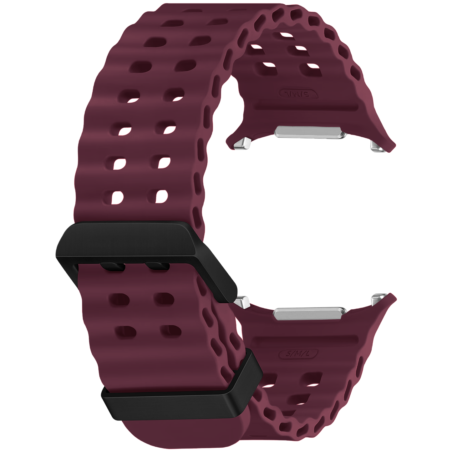DBLACK [SMGDS2] WAVEY DESIGN, SILICONE STRAP  // FOR SAMSUNG GALAXY WATCH ULTRA MARINE BAND
