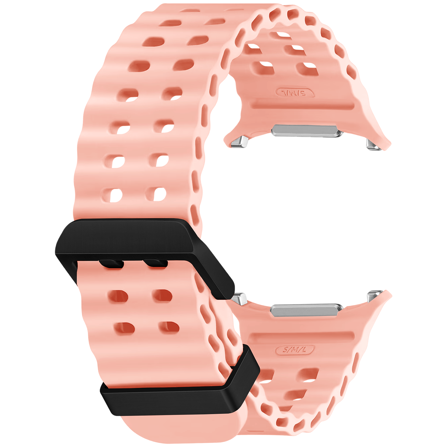 DBLACK [SMGDS2] WAVEY DESIGN, SILICONE STRAP  // FOR SAMSUNG GALAXY WATCH ULTRA MARINE BAND
