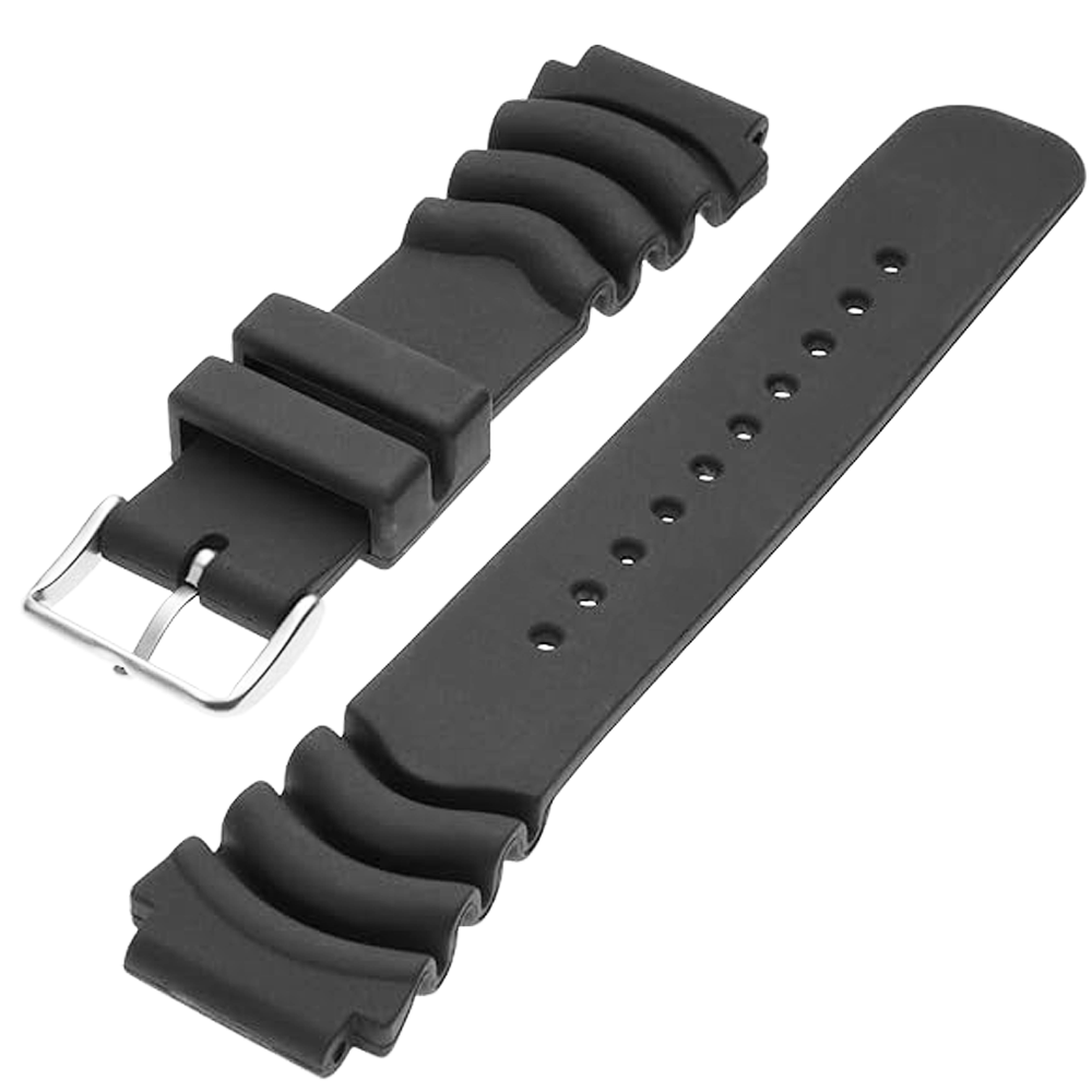 DBLACK [SKODS1] RUBBER STRAP, PERFECT FOR "SEIKO" WATCH