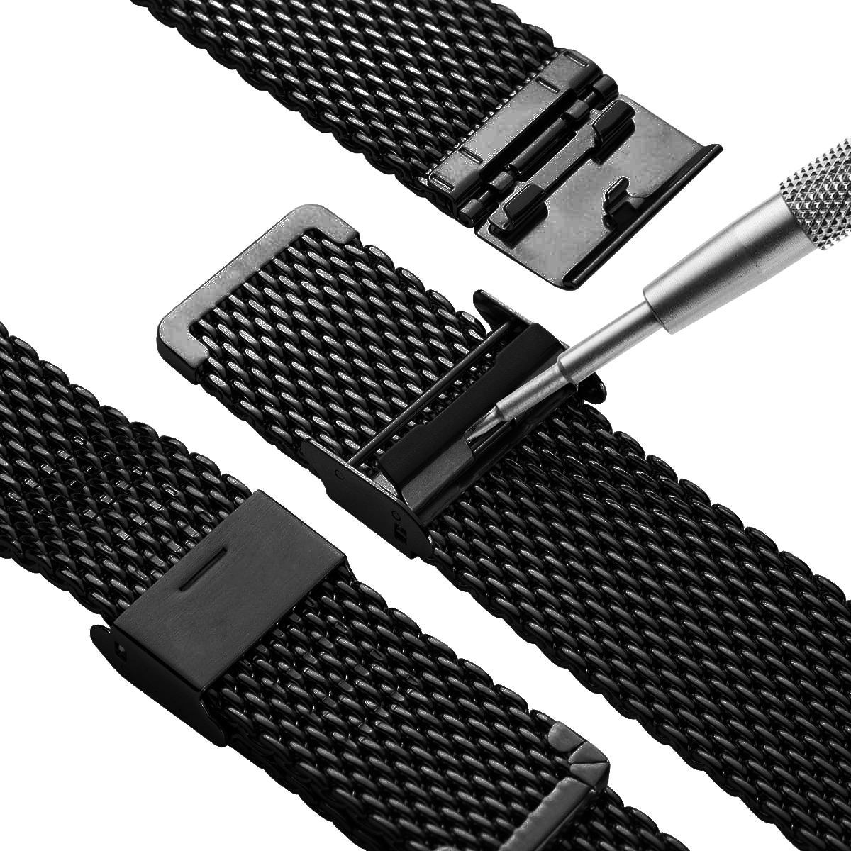 DBLACK [BONEZ] MESH CHAIN, PREMIUM STAINLESS STEEL WATCH BAND