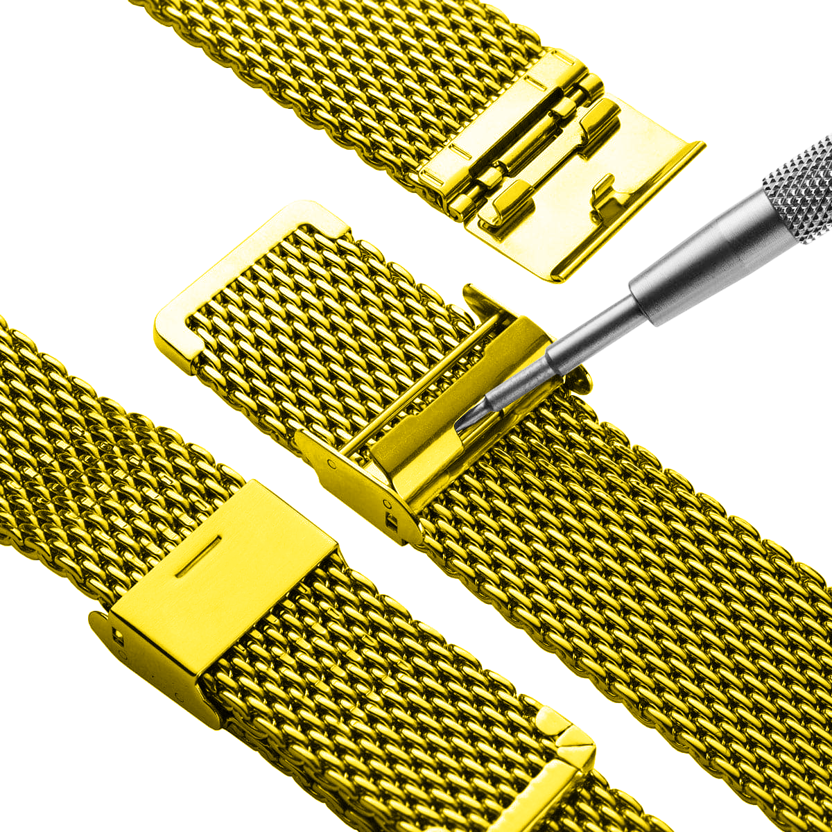 DBLACK [BONEZ] MESH CHAIN, PREMIUM STAINLESS STEEL WATCH BAND