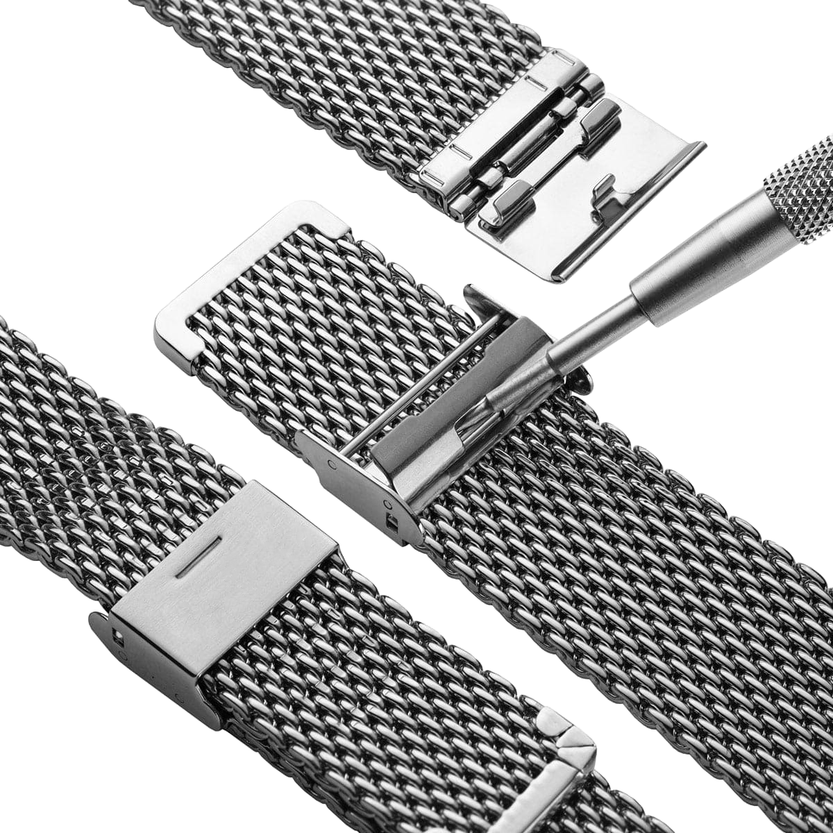 DBLACK [BONEZ] MESH CHAIN, PREMIUM STAINLESS STEEL WATCH BAND