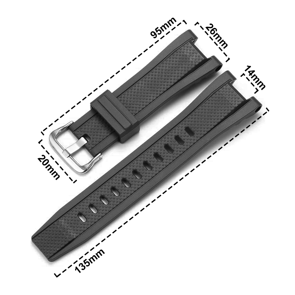 DBLACK [CDS33] RESIN WATCH STRAP // FOR “CASIO G-SHOCK’’ GST-B100, GST-S100, GST-S110, GST-210, GST-S300, GST-400G, & GST-410 MODEL WATCHES