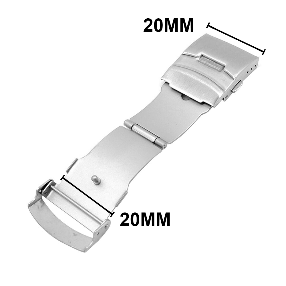 [DRLOCK] BRUSHED STAINLESS STEEL "DOUBLE LOCK CLASP WATCH CHAIN BUCKLE" REPLACEMENT PARTS FOR WATCH CHAIN STRAP
