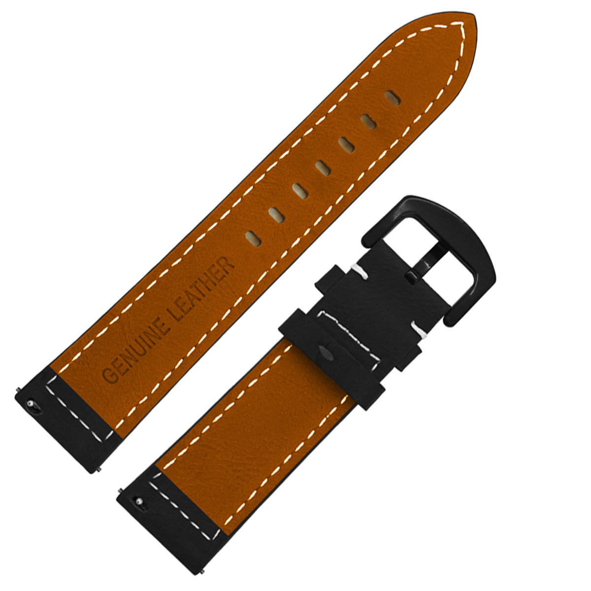 DBLACK [FSLDS-05] 22MM NYLON STITCH w/ QUICK RELEASE - LEATHER WATCH STRAP // PERFECT FOR "FOSSIL" WATCHES