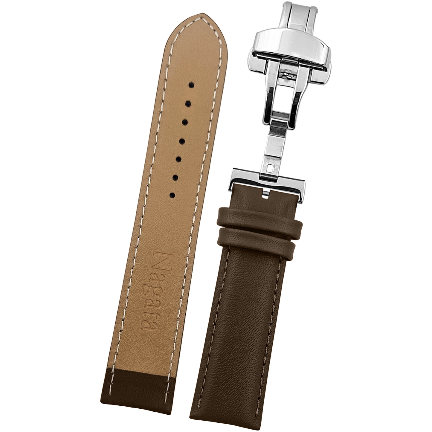 DBLACK [NAGATA3] MINIMALIST DESIGN W/ BUTTERFLY LOCK, LEATHER STRAP