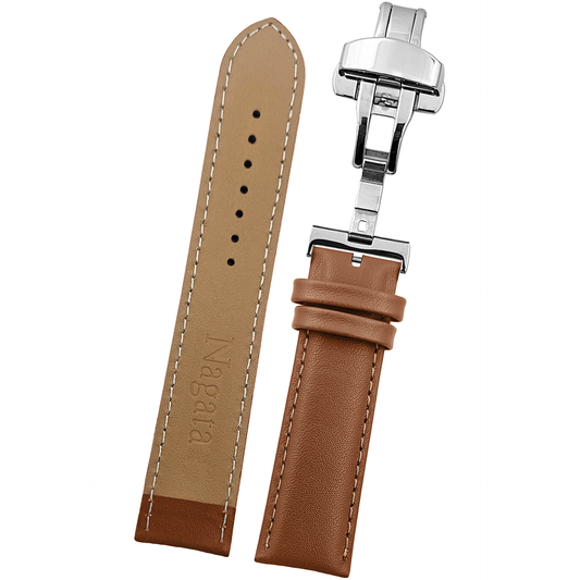 DBLACK [NAGATA3] MINIMALIST DESIGN W/ BUTTERFLY LOCK, LEATHER STRAP