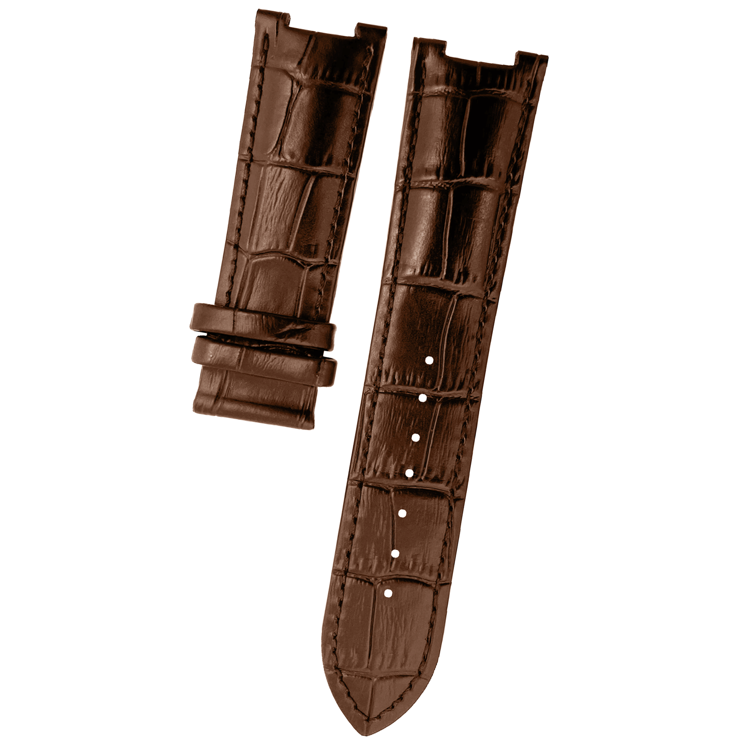 DBLACK [PKPDS1] 25MM CROCO DESIGN, LEATHER WATCH STRAP // FOR PATEK PHILIPPE WATCHES