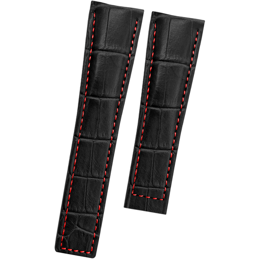 DBLACK [THDS2] CROCO DESIGN, LEATHER STRAP // FOR "TAG HEUER" WATCHES