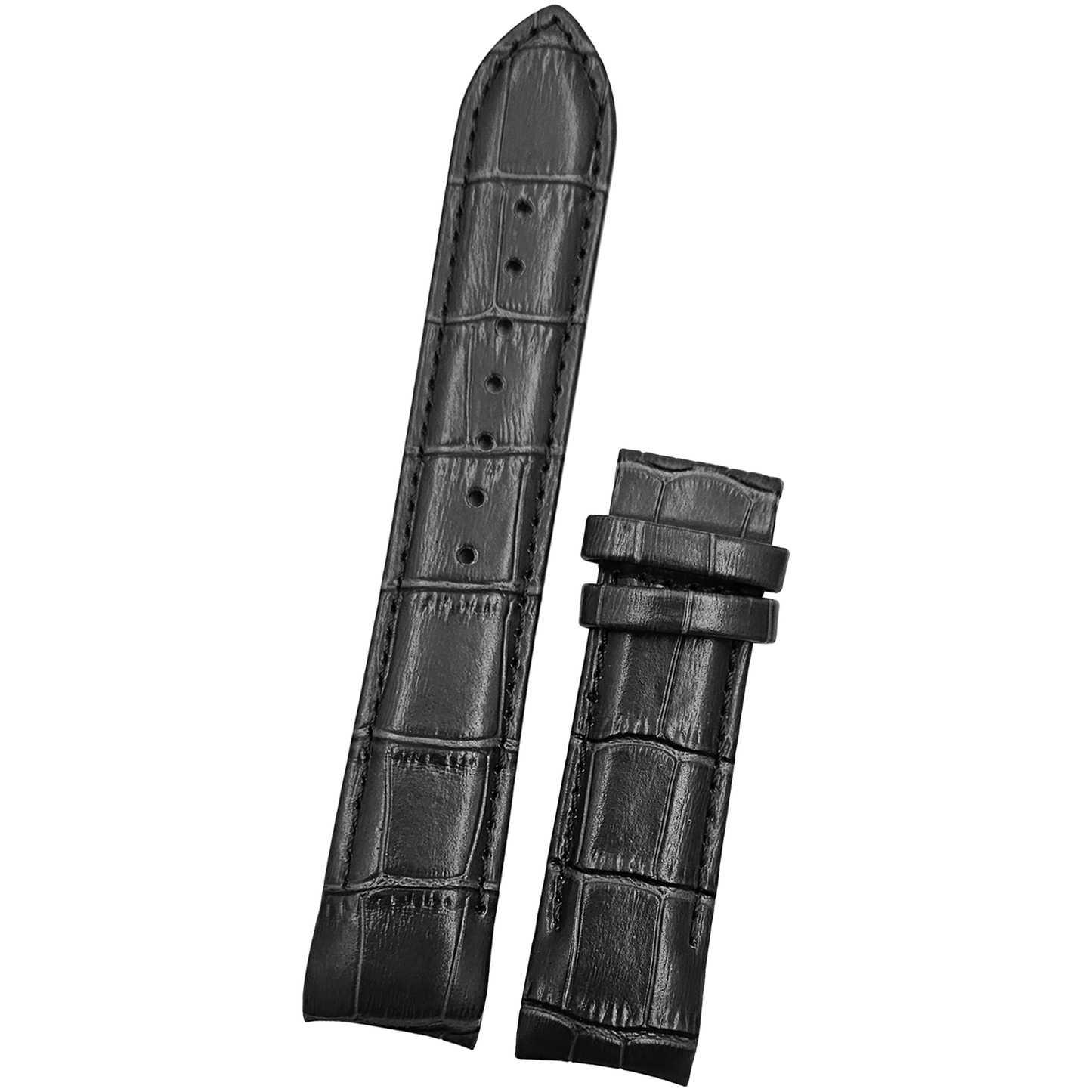 DBLACK [TST2] CROCO DESIGN, LEATHER WATCH STRAP // FOR TISSOT COUTURIER 1853 & OTHER MODELS
