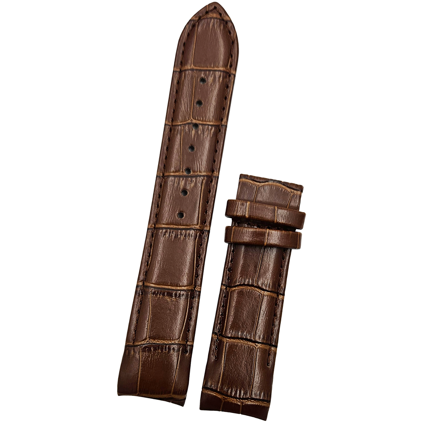 DBLACK [TST2] CROCO DESIGN, LEATHER WATCH STRAP // FOR TISSOT COUTURIER 1853 & OTHER MODELS