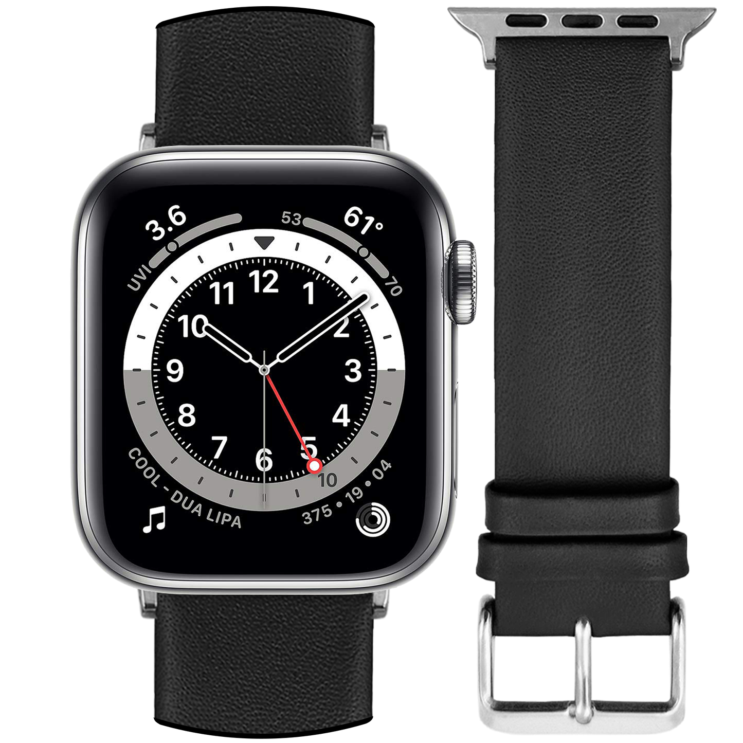 DBLACK [KIZARU] SEAMLESS NO-STITCH, LEATHER WATCH STRAP // DESIGNED FOR "APPLE" SMARTWATCHES