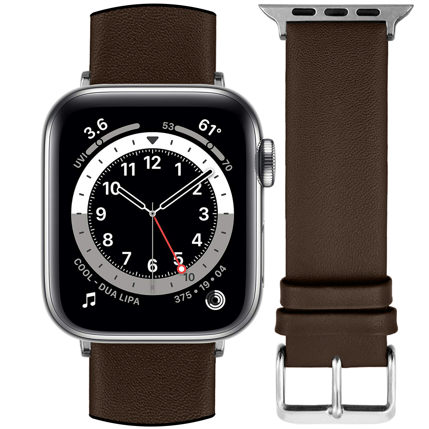 DBLACK [KIZARU] SEAMLESS NO-STITCH, LEATHER WATCH STRAP // DESIGNED FOR "APPLE" SMARTWATCHES