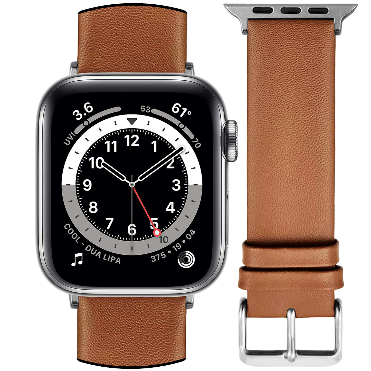 DBLACK [KIZARU] SEAMLESS NO-STITCH, LEATHER WATCH STRAP // DESIGNED FOR "APPLE" SMARTWATCHES