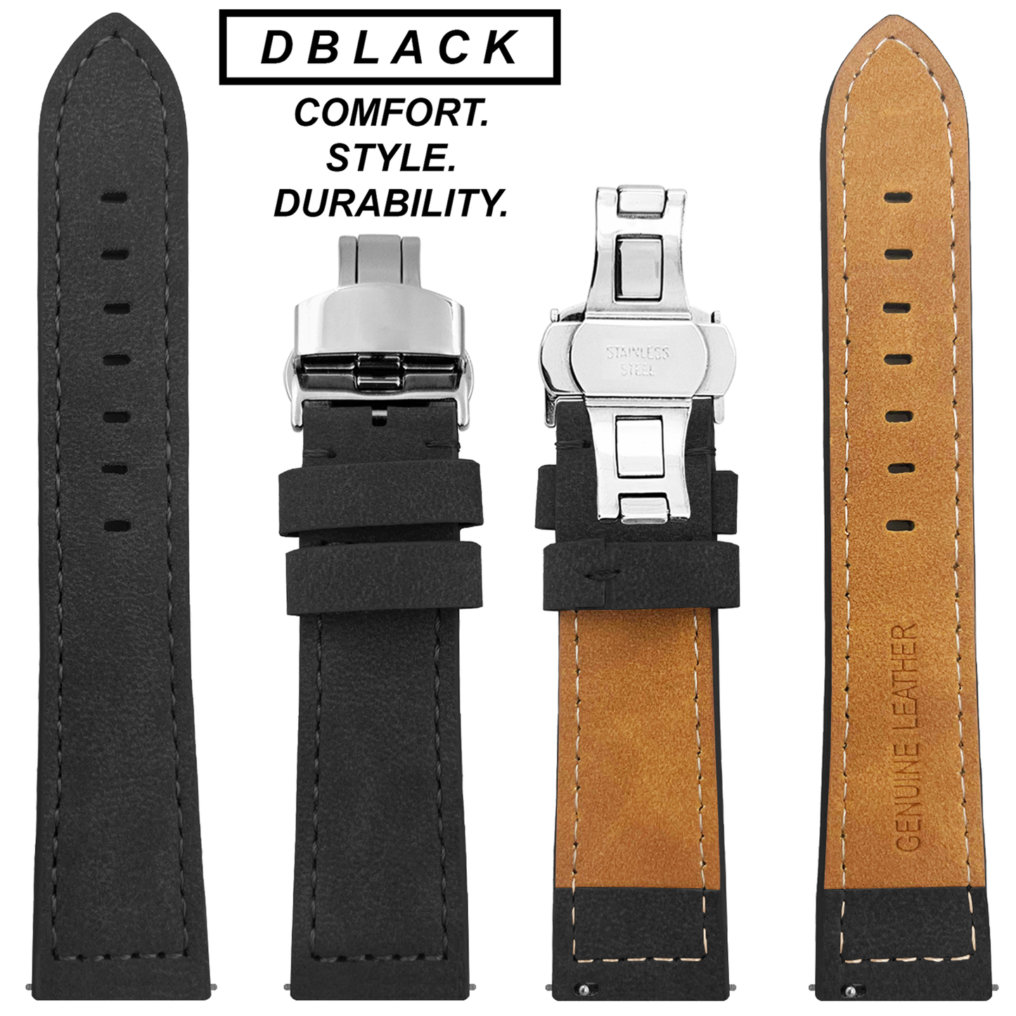 DBLACK [BUZZ] PREMIUM MINIMALIST PADDED LEATHER STRAP