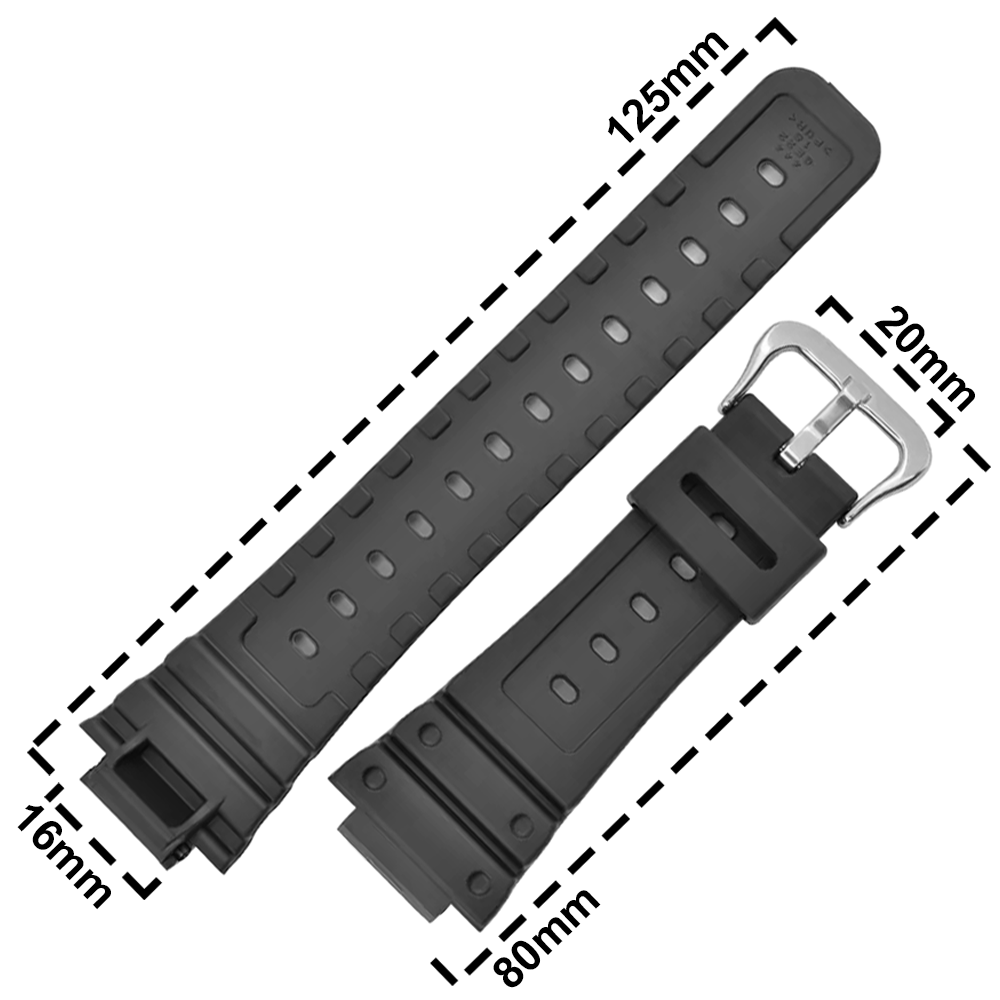 DBLACK [CDS34] RUBBER WATCH STRAP // FOR CASIO G-SHOCK DW-5000, DW-5600, DW-5700, DW-5750E & OTHER MODELS