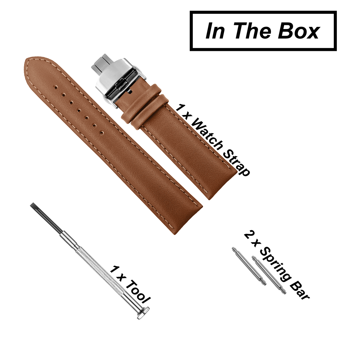 DBLACK [NAGATA3] MINIMALIST DESIGN W/ BUTTERFLY LOCK, LEATHER STRAP