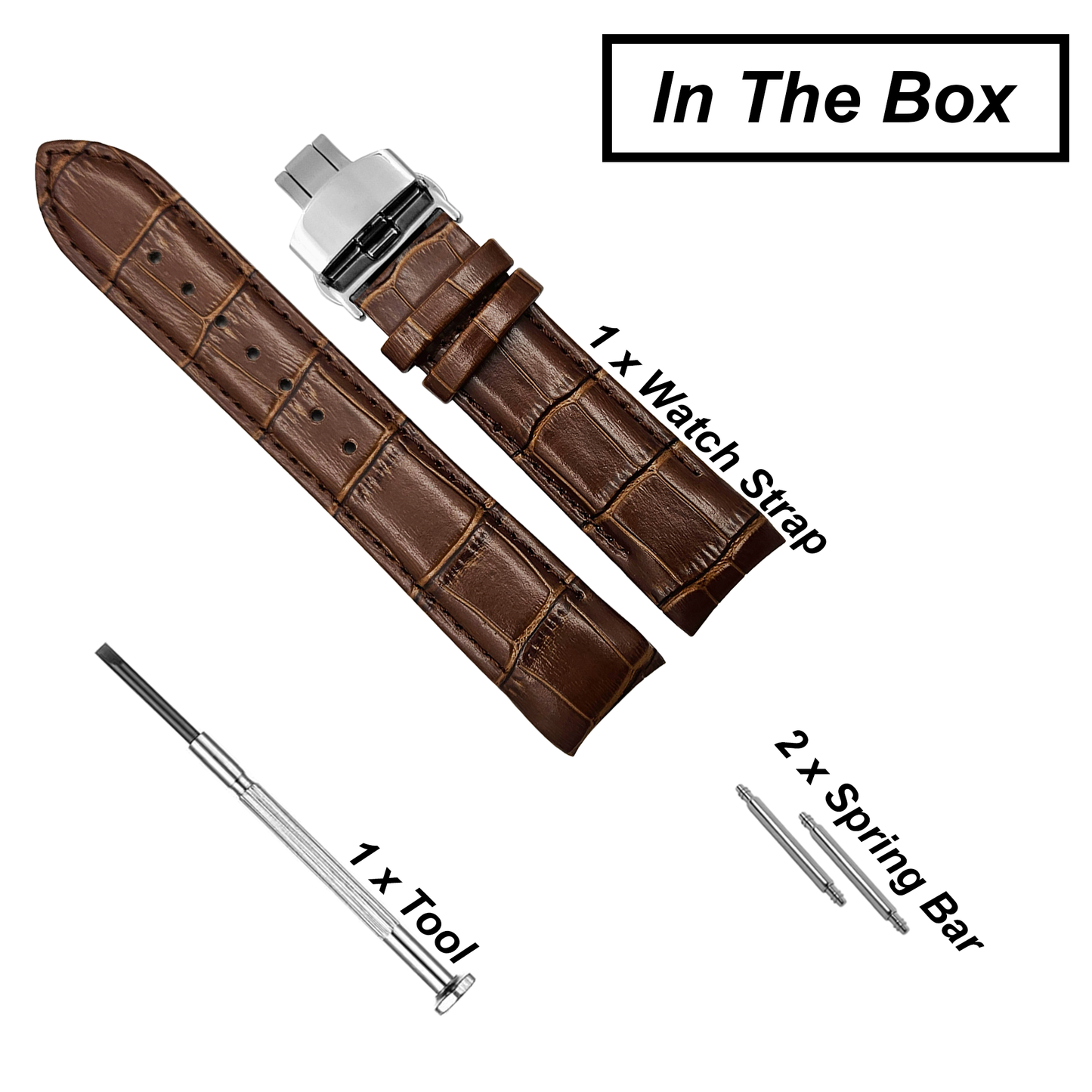 DBLACK [TST2] CROCO DESIGN, LEATHER WATCH STRAP // FOR TISSOT COUTURIER 1853 & OTHER MODELS