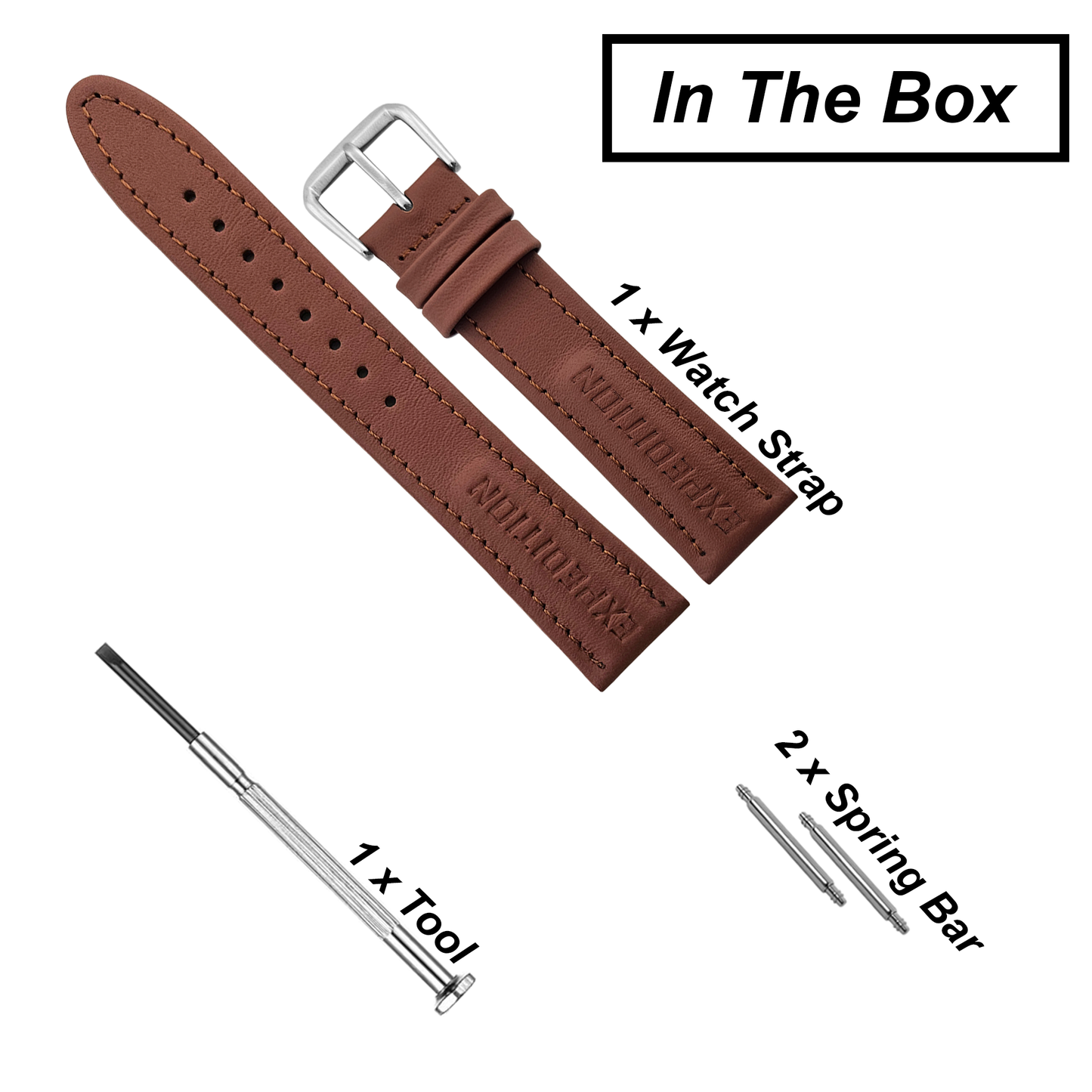DBLACK [TMXDS1] 20MM LEATHER WATCH STRAP // FOR “TIMEX EXPEDITION” WATCH