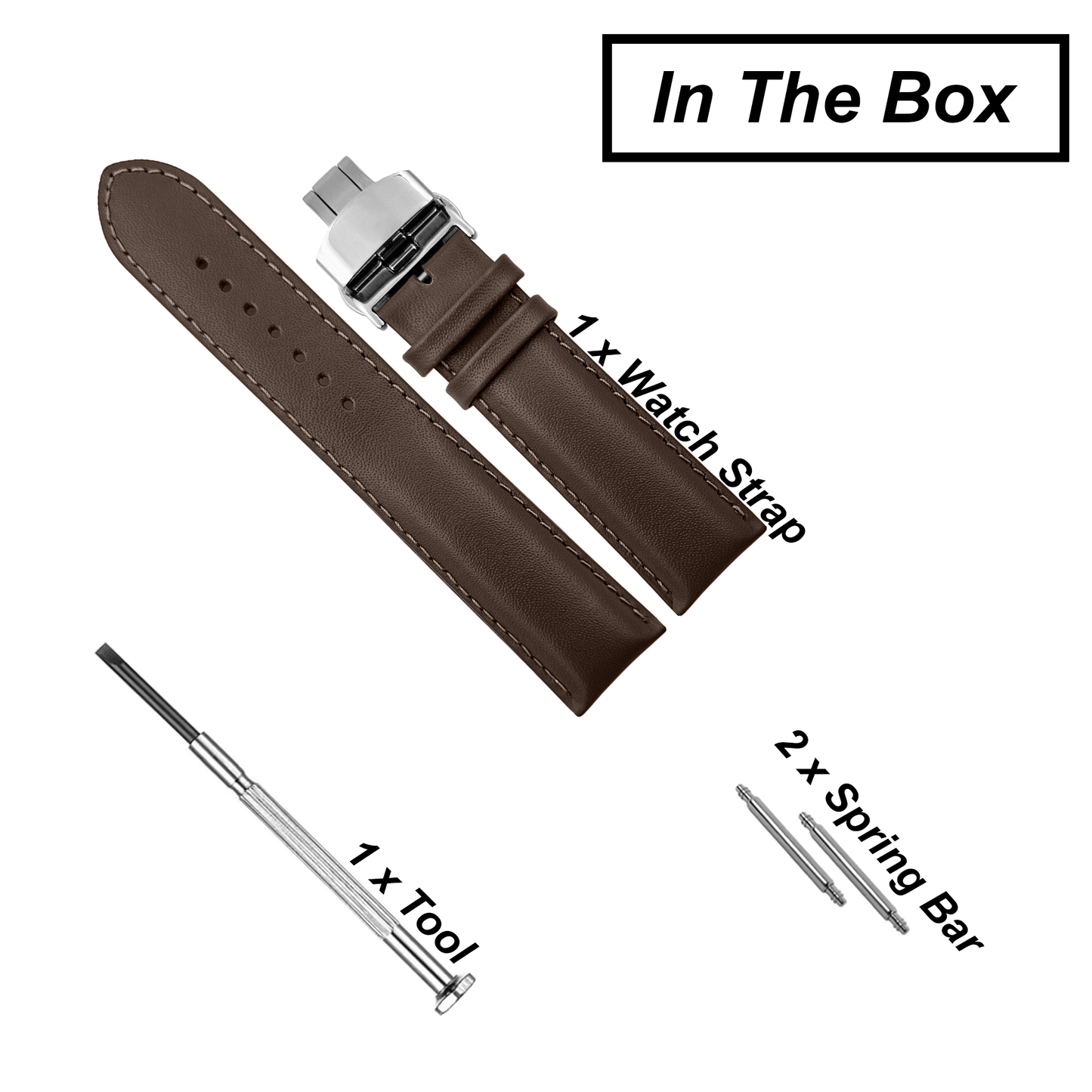 DBLACK [ARLONG] LEATHER STRAP W/ BUTTERFLY LOCK