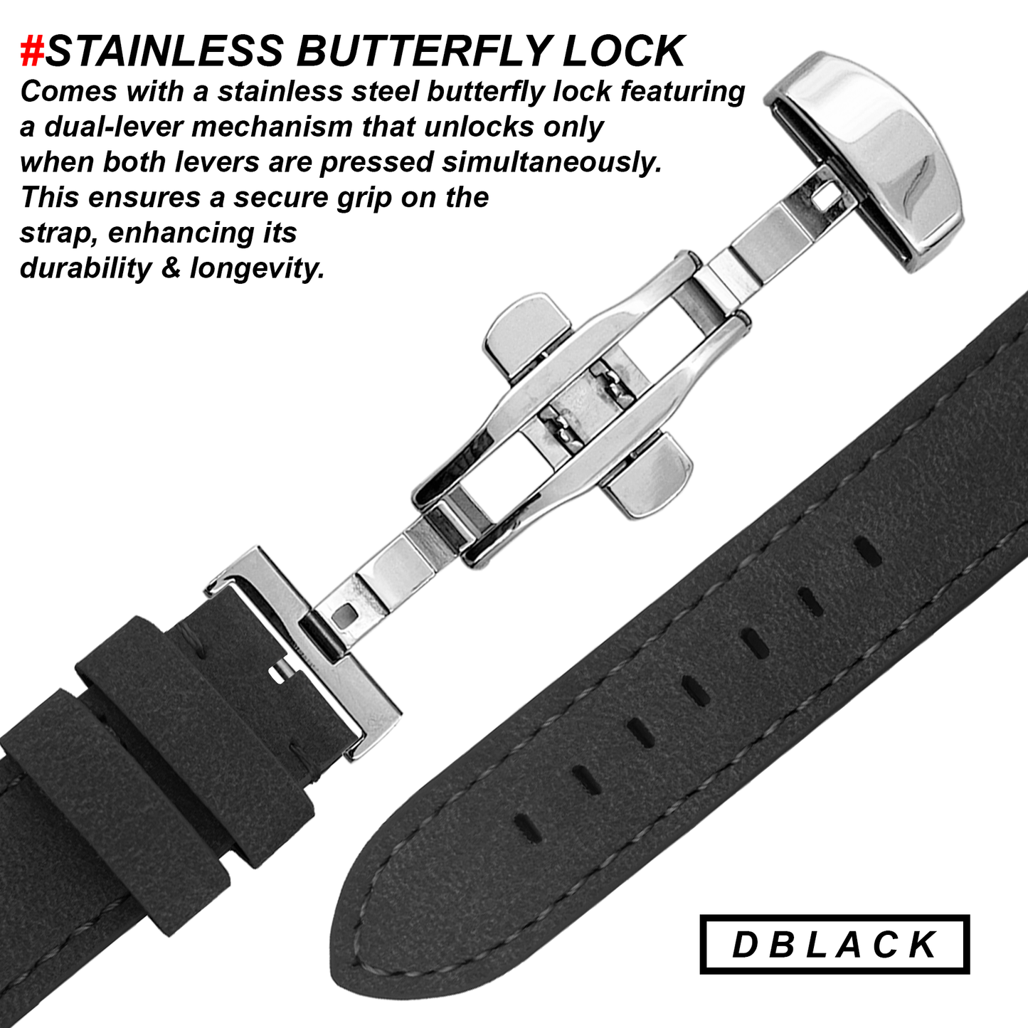 DBLACK [BUZZ] PREMIUM MINIMALIST PADDED LEATHER STRAP