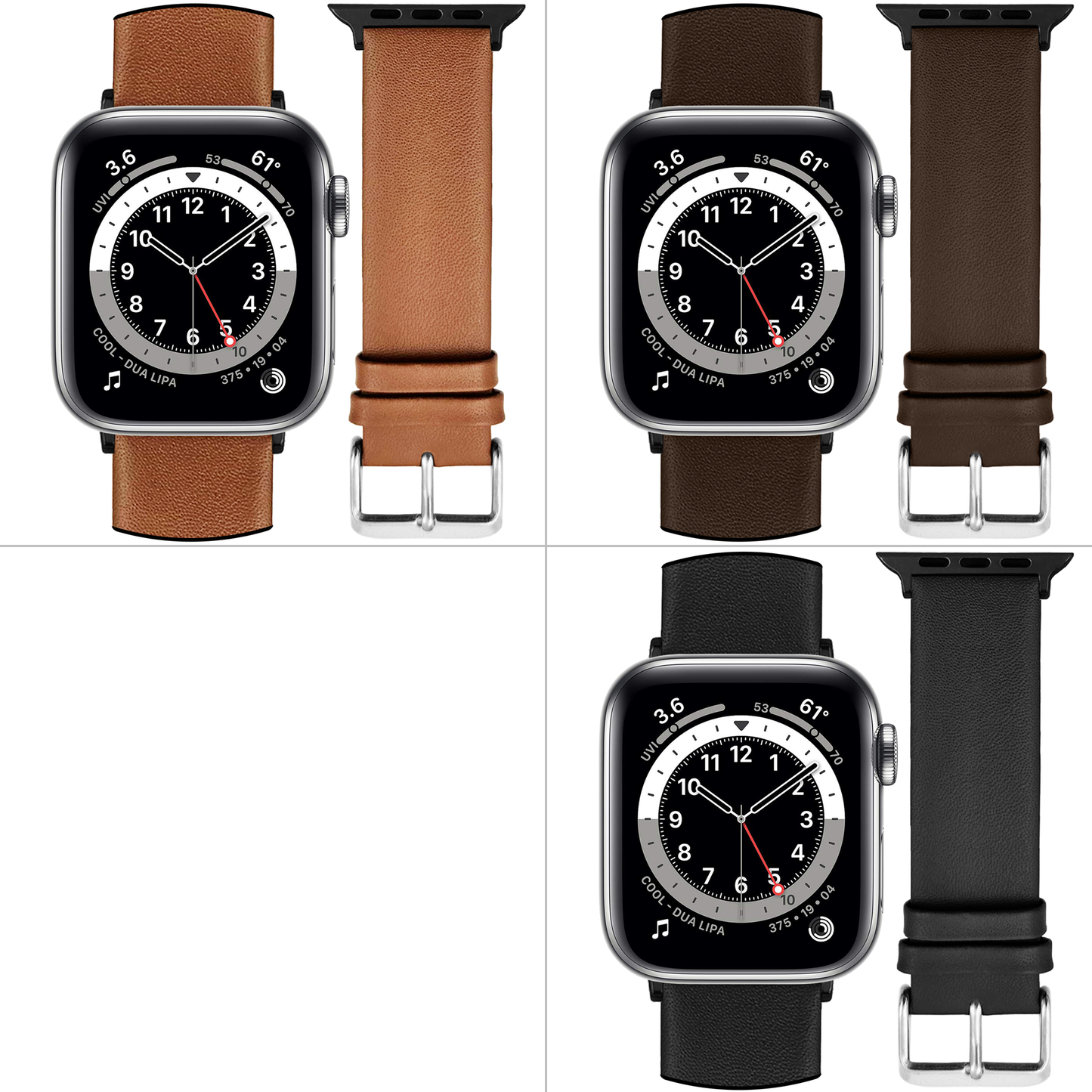 DBLACK [KIZARU] SEAMLESS NO-STITCH, LEATHER WATCH STRAP // DESIGNED FOR "APPLE" SMARTWATCHES