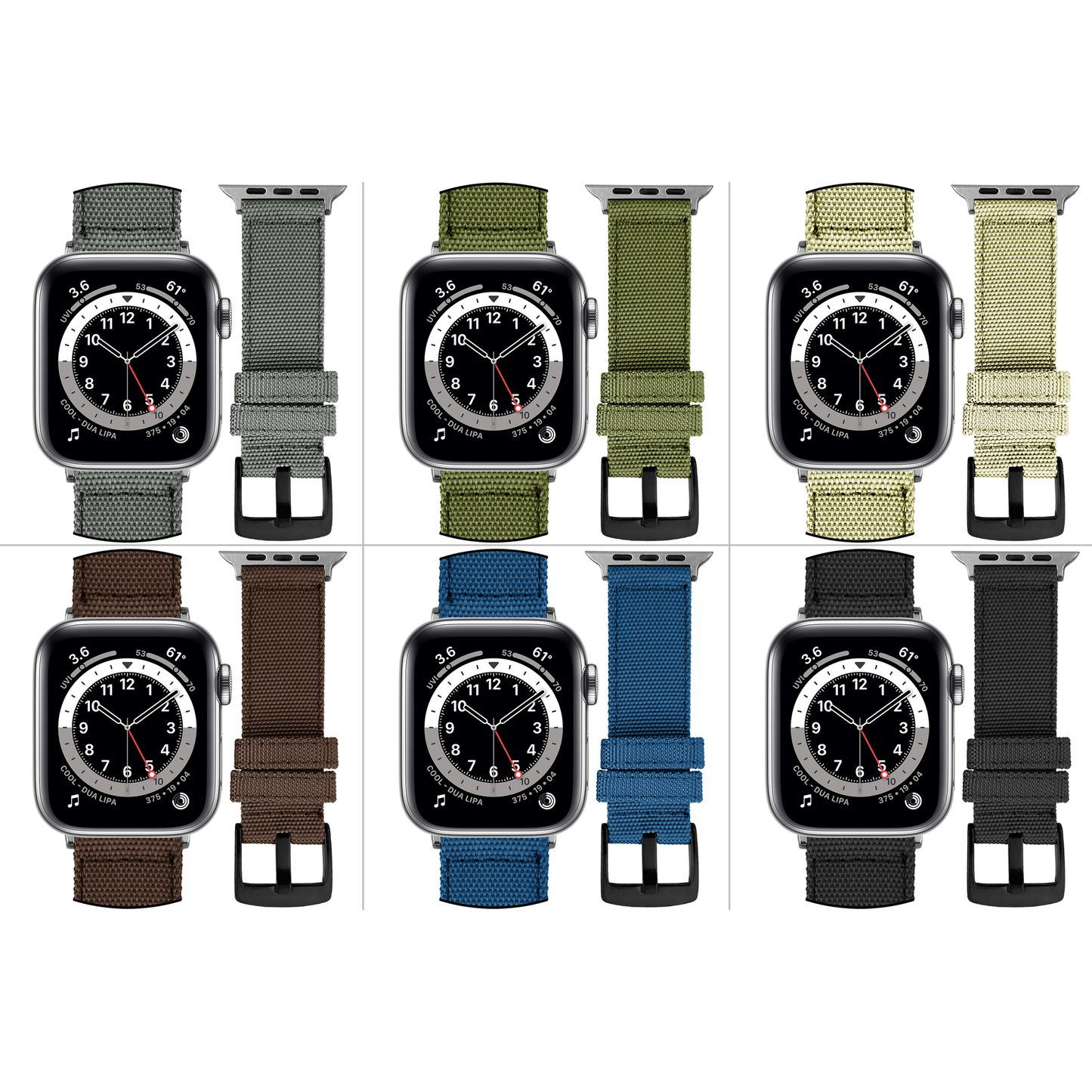 DBLACK [WADO] CANVAS DESIGN, NYLON WATCH STRAP // DESIGNED FOR "APPLE" SMARTWATCHES