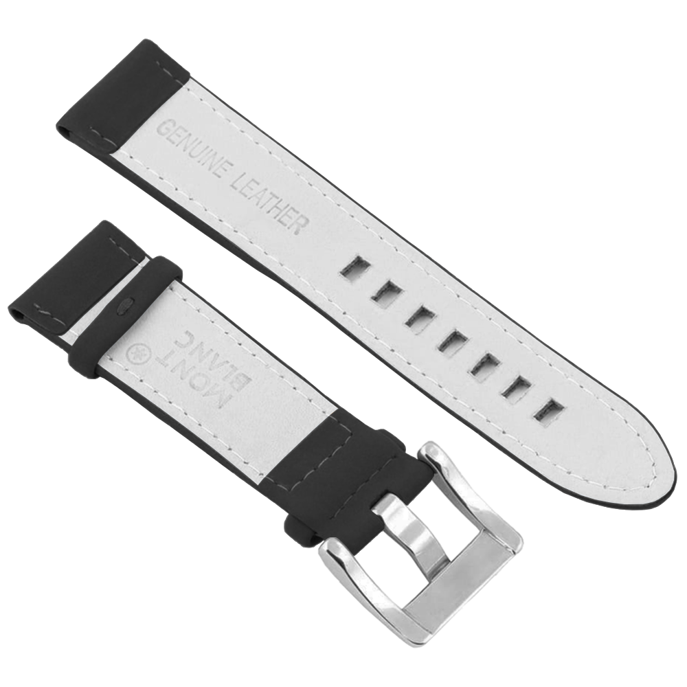 DBLACK [MBDS1] 22MM LEATHER WATCH STRAP // FOR "MONT BLANC" WATCH