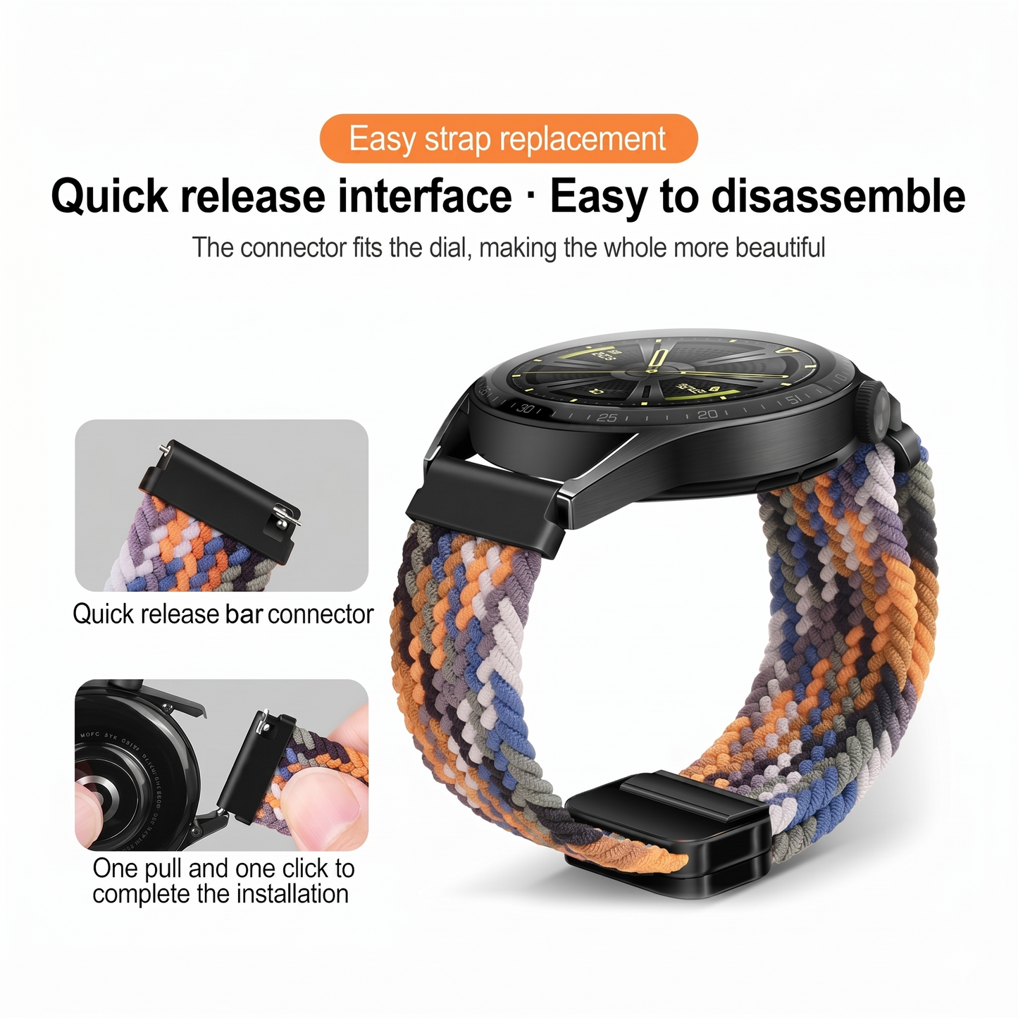 DBLACK [SKYPIEA] 18MM NYLON WOVEN BRAIDED WATCH STRAP // FOR "CASIO" AE-1200WH, W-216H & OTHER MODELS